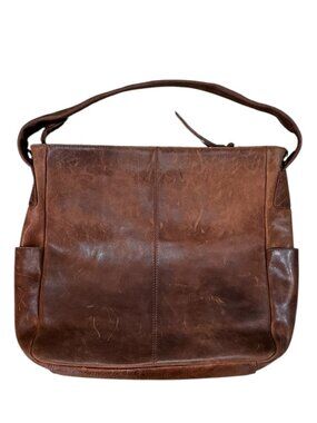 The Leather Store Brown Leather Shoulder Bag Purse Boho